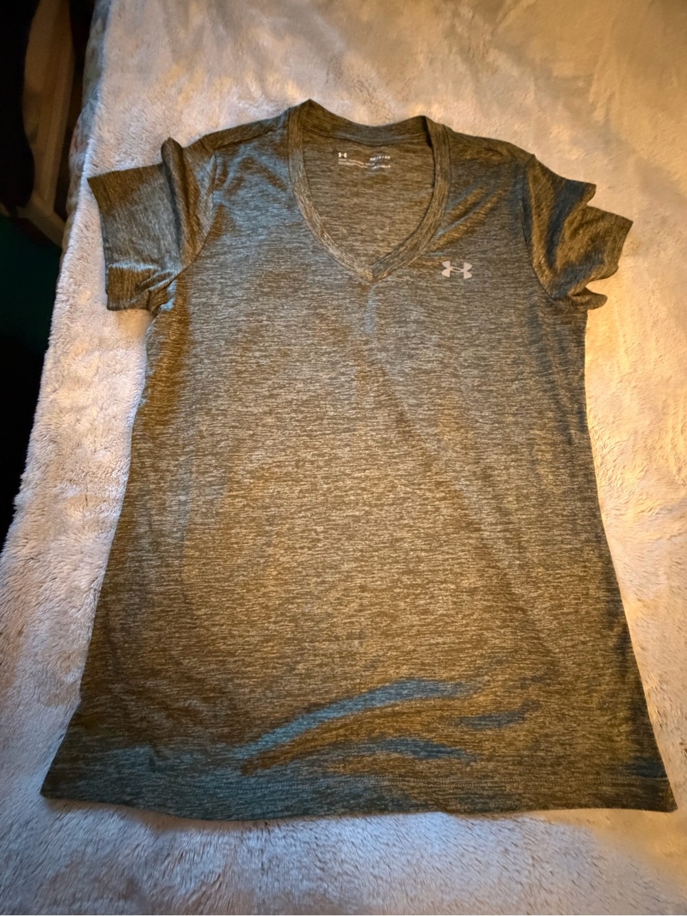 Under Armour Women's Heathered Gray V-Neck Performance Tee